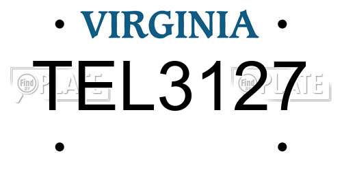 TEL3127 Virginia License Plate
