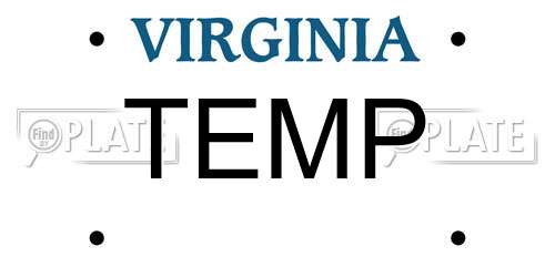 TEMP Virginia License Plate