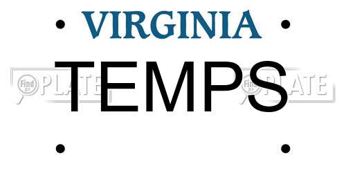 TEMPS Virginia License Plate