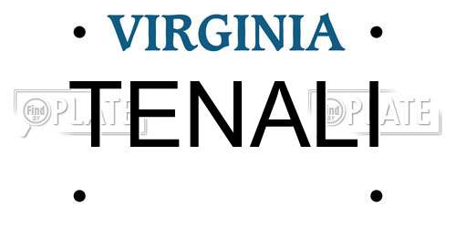 TENALI Virginia License Plate