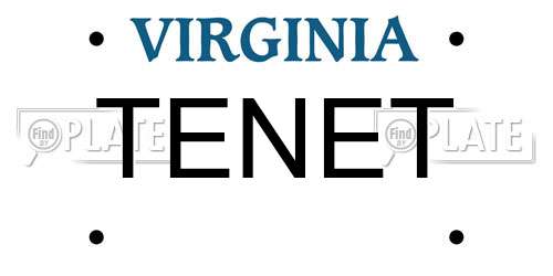 TENET Virginia License Plate