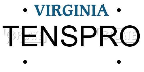 TENSPRO Virginia License Plate