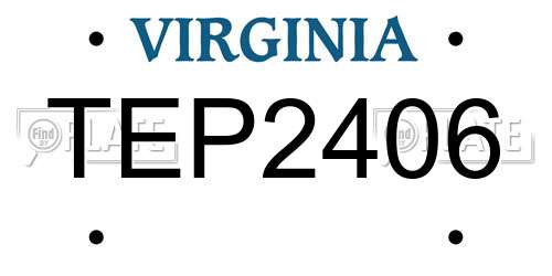 TEP2406 Virginia License Plate