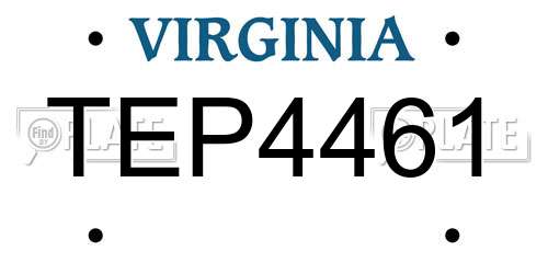 TEP4461 Virginia License Plate