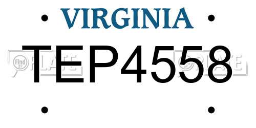 TEP4558 Virginia License Plate