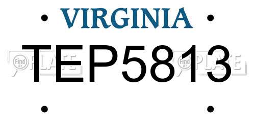 TEP5813 Virginia License Plate