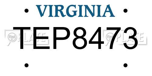 TEP8473 Virginia License Plate