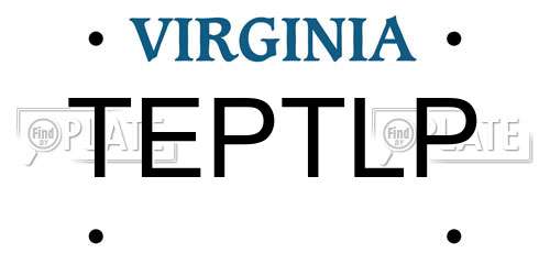 TEPTLP Virginia License Plate