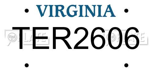 TER2606 Virginia License Plate
