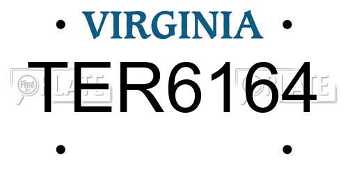 TER6164 Virginia License Plate