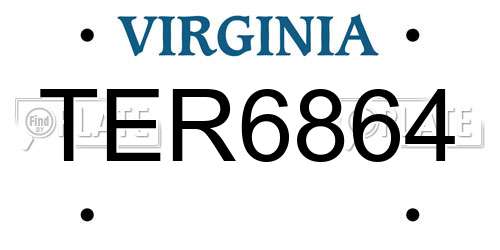 TER6864 Virginia License Plate