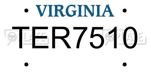 TER7510 Virginia License Plate