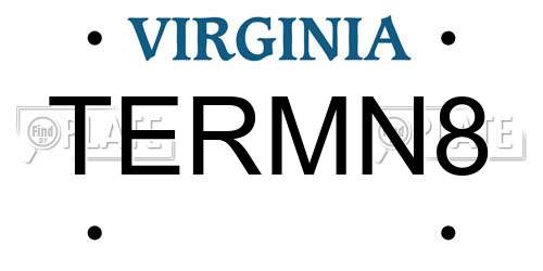 TERMN8 Virginia License Plate