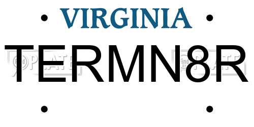 TERMN8R Virginia License Plate