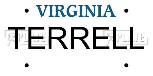 TERRELL Virginia License Plate