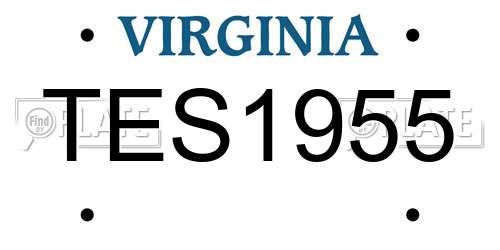 TES1955 Virginia License Plate