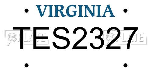 TES2327 Virginia License Plate
