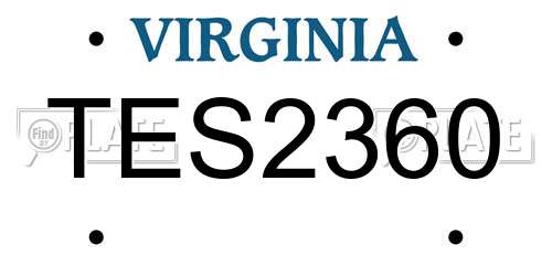 TES2360 Virginia License Plate