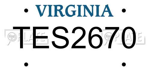 TES2670 Virginia License Plate