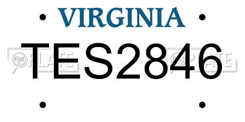 TES2846 Virginia License Plate