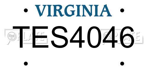 TES4046 Virginia License Plate