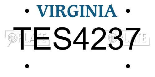 TES4237 Virginia License Plate