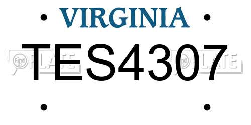 TES4307 Virginia License Plate