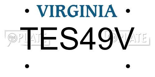 TES49V Virginia License Plate