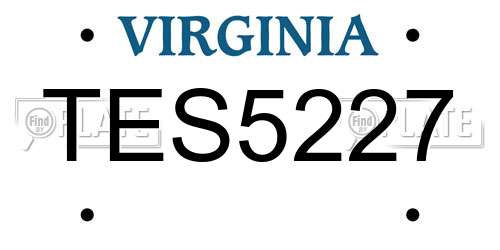 TES5227 Virginia License Plate