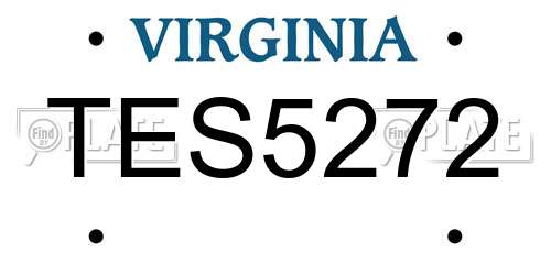 TES5272 Virginia License Plate