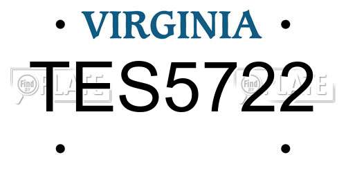TES5722 Virginia License Plate