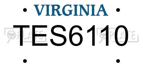 TES6110 Virginia License Plate