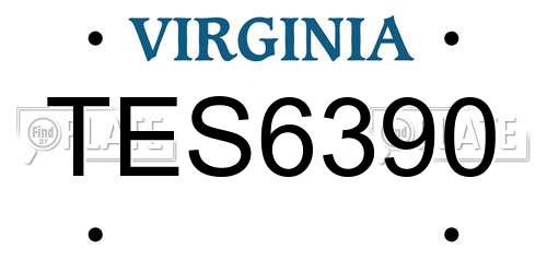TES6390 Virginia License Plate