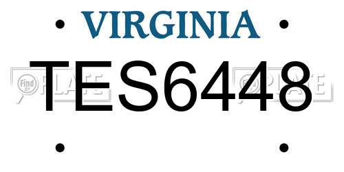TES6448 Virginia License Plate