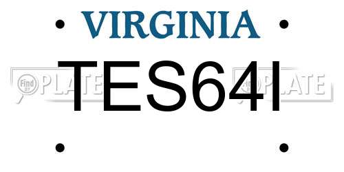TES64I Virginia License Plate