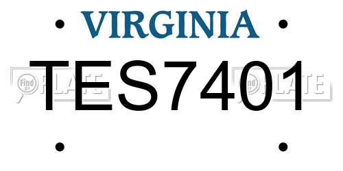 TES7401 Virginia License Plate