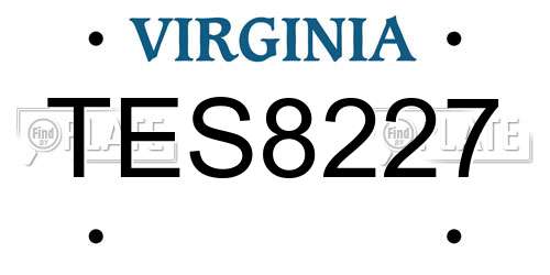 TES8227 Virginia License Plate