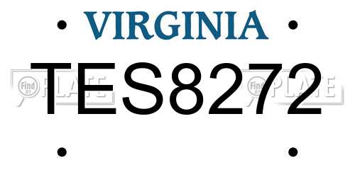 TES8272 Virginia License Plate