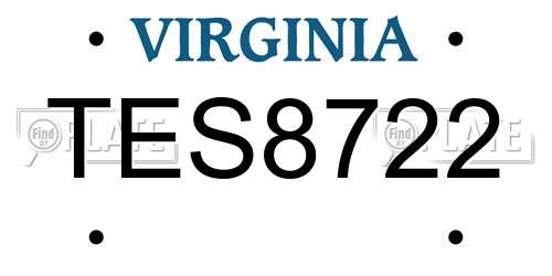 TES8722 Virginia License Plate
