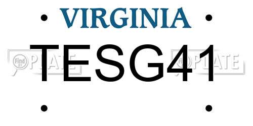 TESG41 Virginia License Plate
