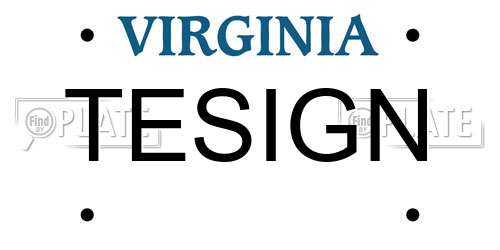 TESIGN Virginia License Plate