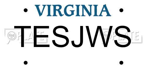 TESJWS Virginia License Plate