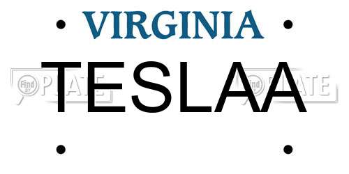 TESLAA Virginia License Plate