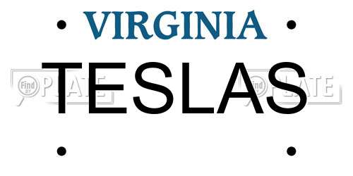 TESLAS Virginia License Plate