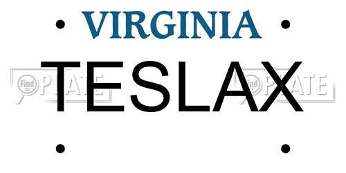 TESLAX Virginia License Plate