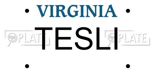 TESLI Virginia License Plate