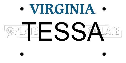 TESSA Virginia License Plate
