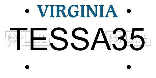 TESSA35 Virginia License Plate