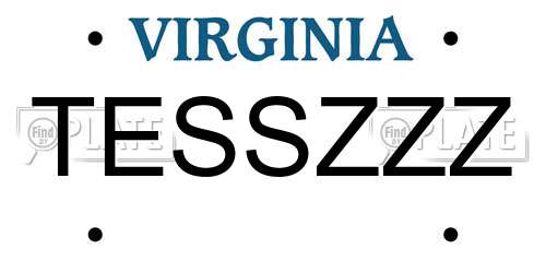 TESSZZZ Virginia License Plate