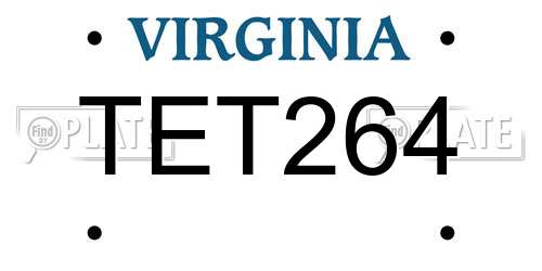TET264 Virginia License Plate